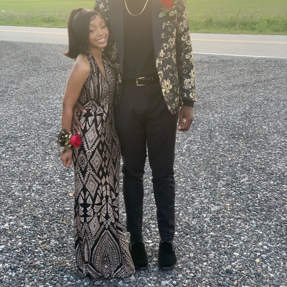 Gold and Black Prom Dress